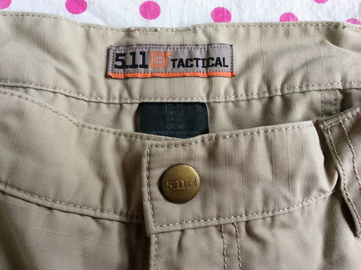 米軍放出 ミリタリー 5.11 TACTICAL タクティカル カーゴショートパンツ ベージュ W３２_画像5