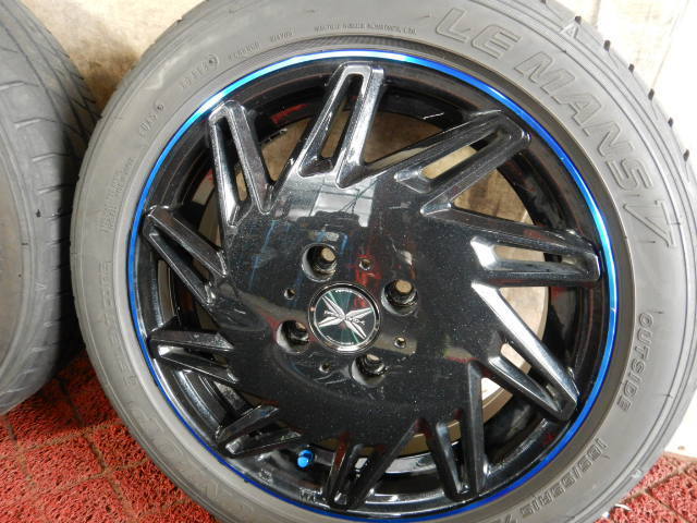 J1T1822■165/55R15 75V DUNLOP LEMANS V PREMIX 4.5J 4H +45/100 ■法人様送料無料■軽 カスタム ムーヴ ワゴンR タント_画像3