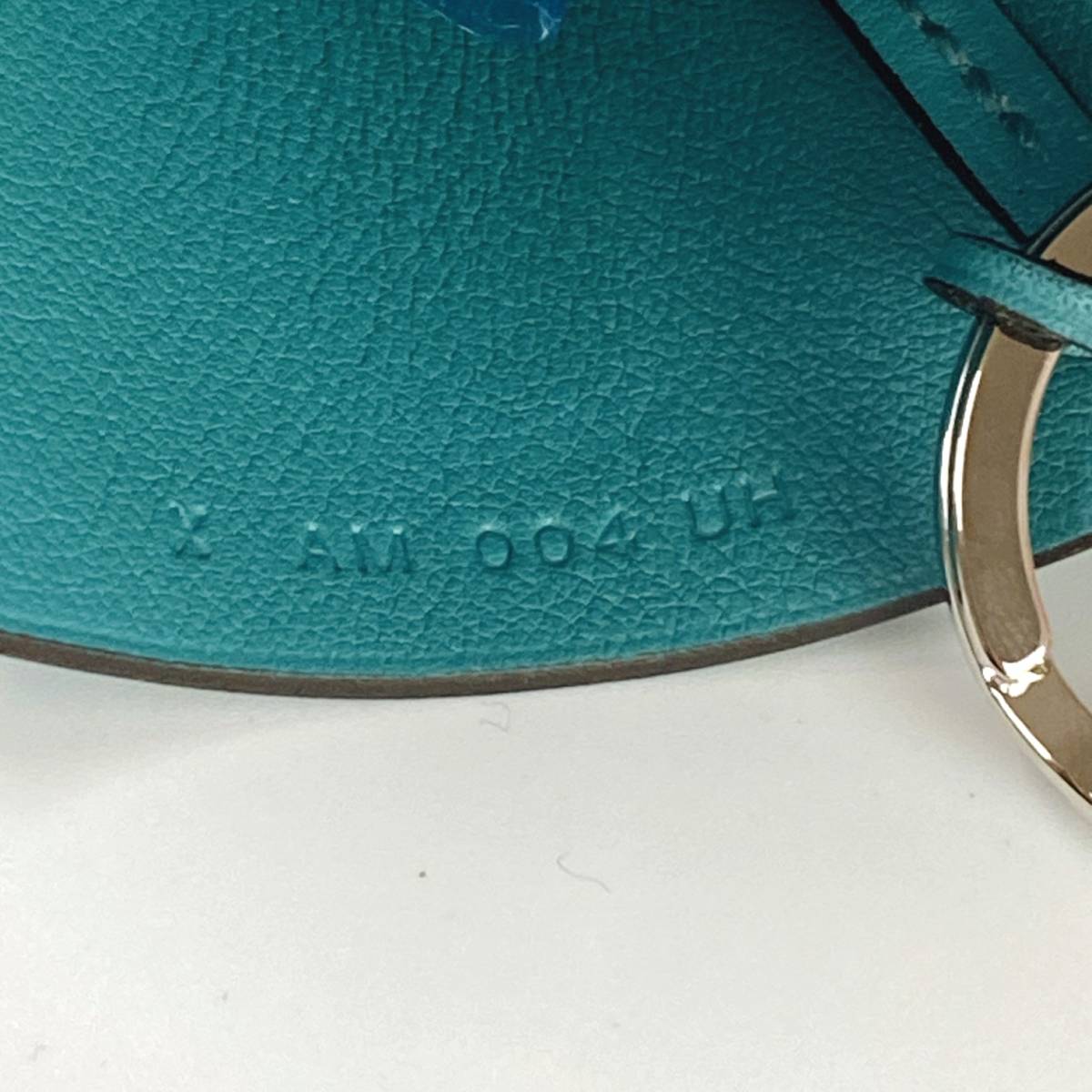  прекрасный товар HERMESbok шарф cloche to ключ покрытие кольцо для ключей X печать зеленый / оттенок голубого Hermes колье женский мужской .MZ
