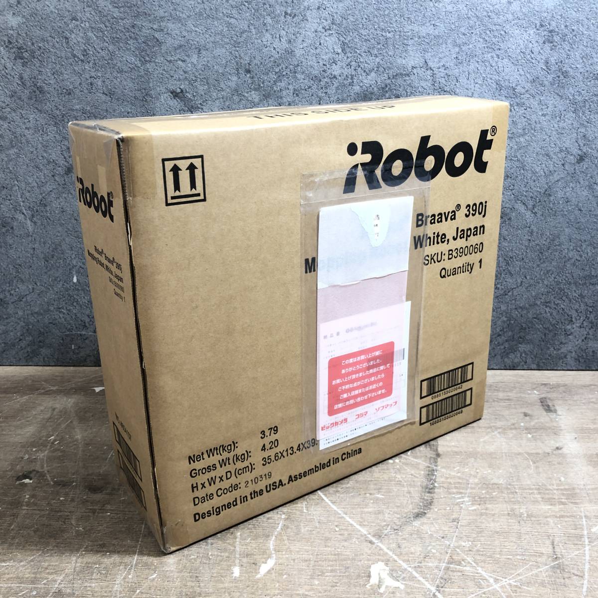 入荷中 ブラーバ Braava iRobot 未開封 390j 菊TK ホワイト 白 新品