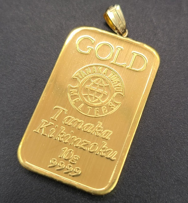K24 純金 インゴット トップ 田中貴金属 10g 10.1g ネックレス K24 純金 インゴット トップ 田中貴金属 10g 10.1g ネックレス