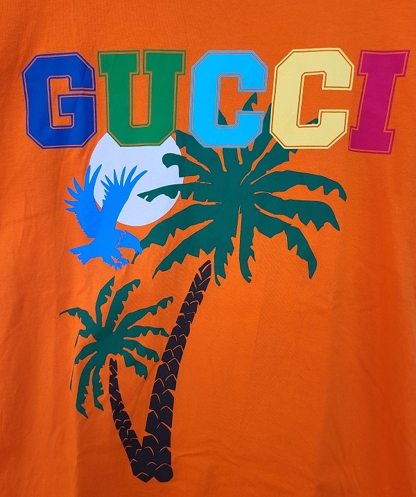 GUCCI グッチ Tシャツ パームツリー マルチカラー カットソー 半袖シャツ オレンジ コットン100％ XSサイズ アパレル トップス_画像2