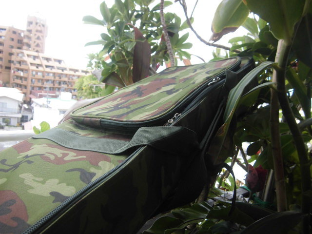 **( free shipping )7.200 jpy Okinawa sanshin exclusive use camouflage pattern soft case in stock shoulder back carrier OK