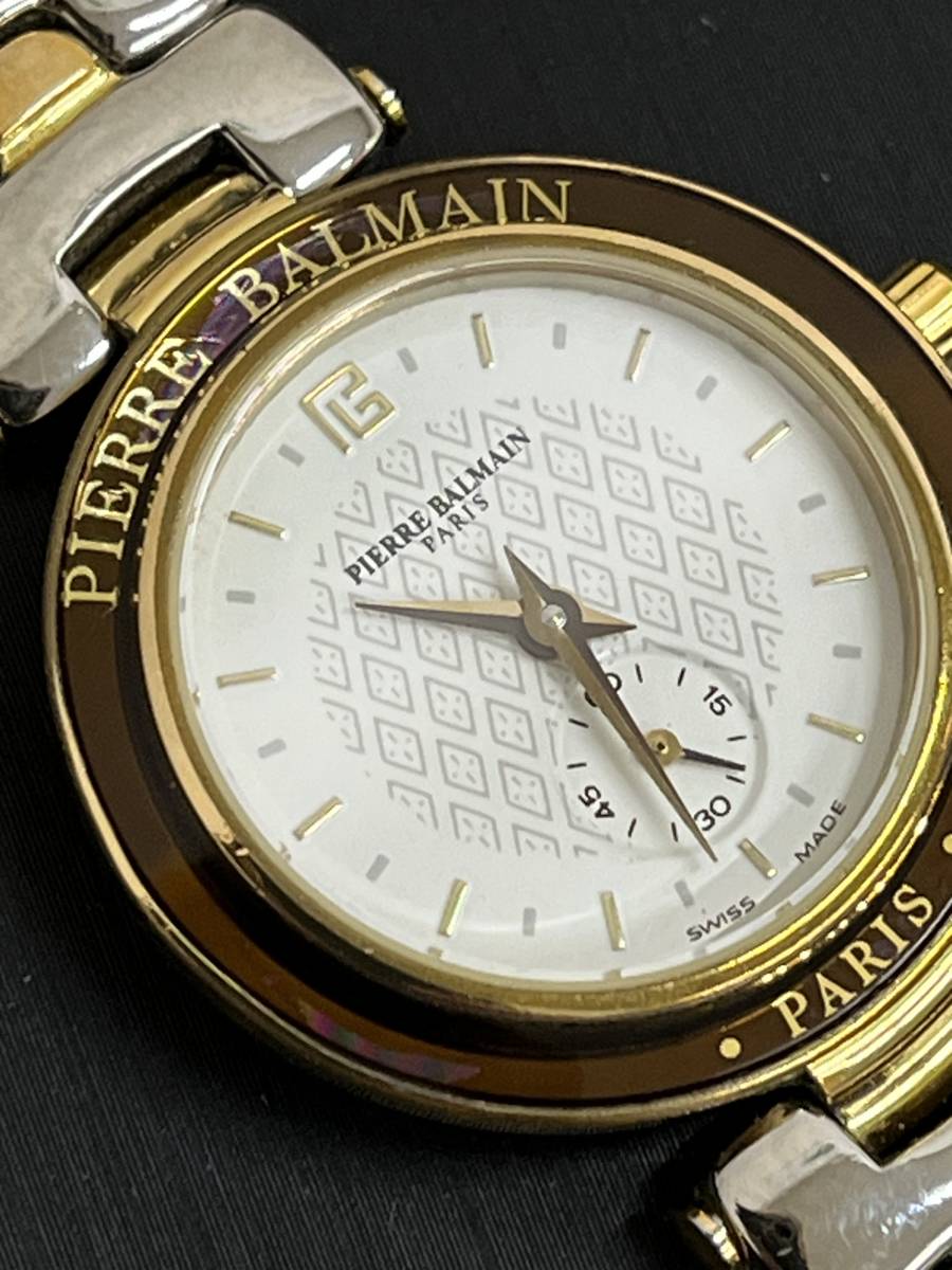 長「13253」PIERRE BALMAIN ピエールバルマン 腕時計 コンビカラー クォーツ スイス製　不動　パルス〇_画像2