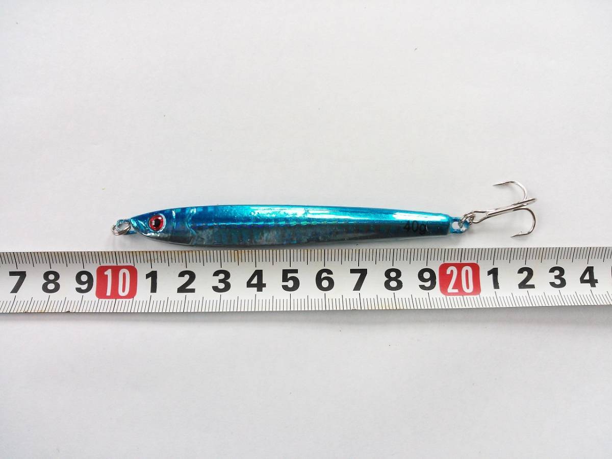メタルジグ　40g　10cm　細め　5色　セット　左右非対称　ジギング　シーバス　青物　フラットフィッシュ　根魚 ただ巻き　リフト&フォール_画像5