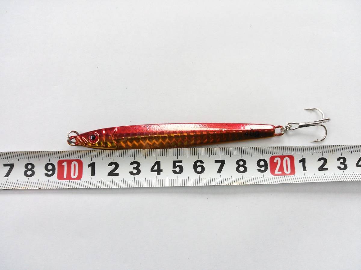 メタルジグ　40g　10cm　細め　5色　セット　左右非対称　ジギング　シーバス　青物　フラットフィッシュ　根魚 ただ巻き　リフト&フォール_画像6