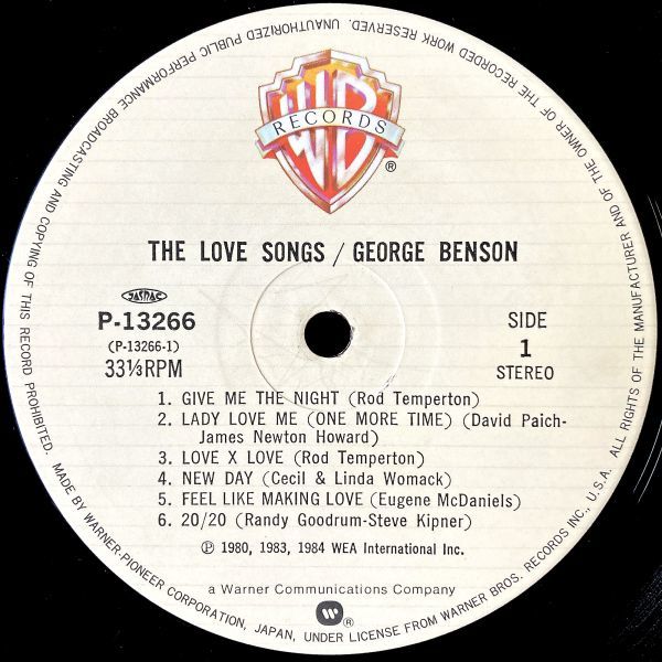 【JPN盤/LP】George Benson ジョージ・ベンソン / The Love Songs ■ Warner Bros. Records / P-13266 / フュージョン / ディスコ_画像5