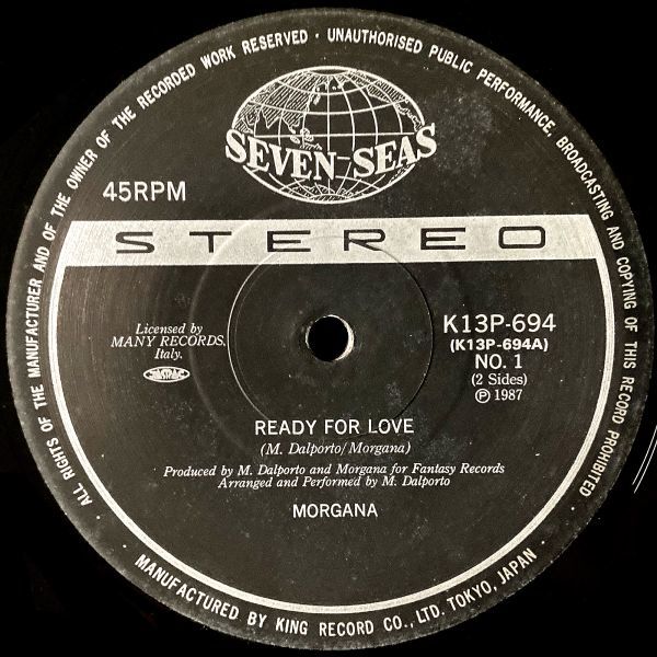 【JPN盤/12EP】Morgana モーガナ / Ready For Love ■ Seven Seas / K13P-694 / イタロディスコ_画像3