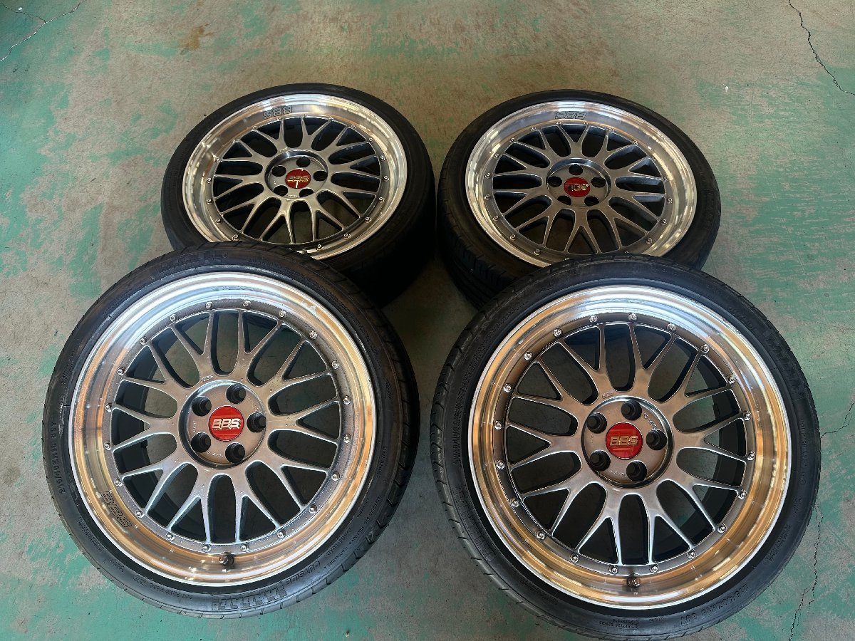 【 1円スタート 】 BBS LM 247 18インチ 7.5J +49 5H PCD100 RADAR Dinax R8 ＋ 215/40R18 タイヤ付き 4本セット P231030a_画像1