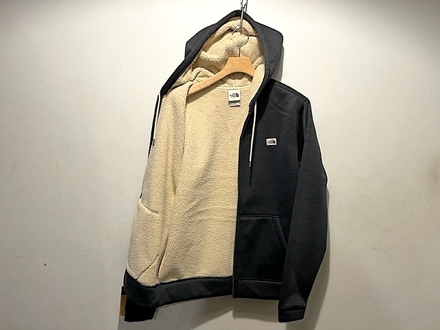 新品 正規品 USA限定 日本未発売 The North Face ノースフェイス シェルパライニング スウェットジャケット US-M 裏ボア A.Greyアウトドアウエア