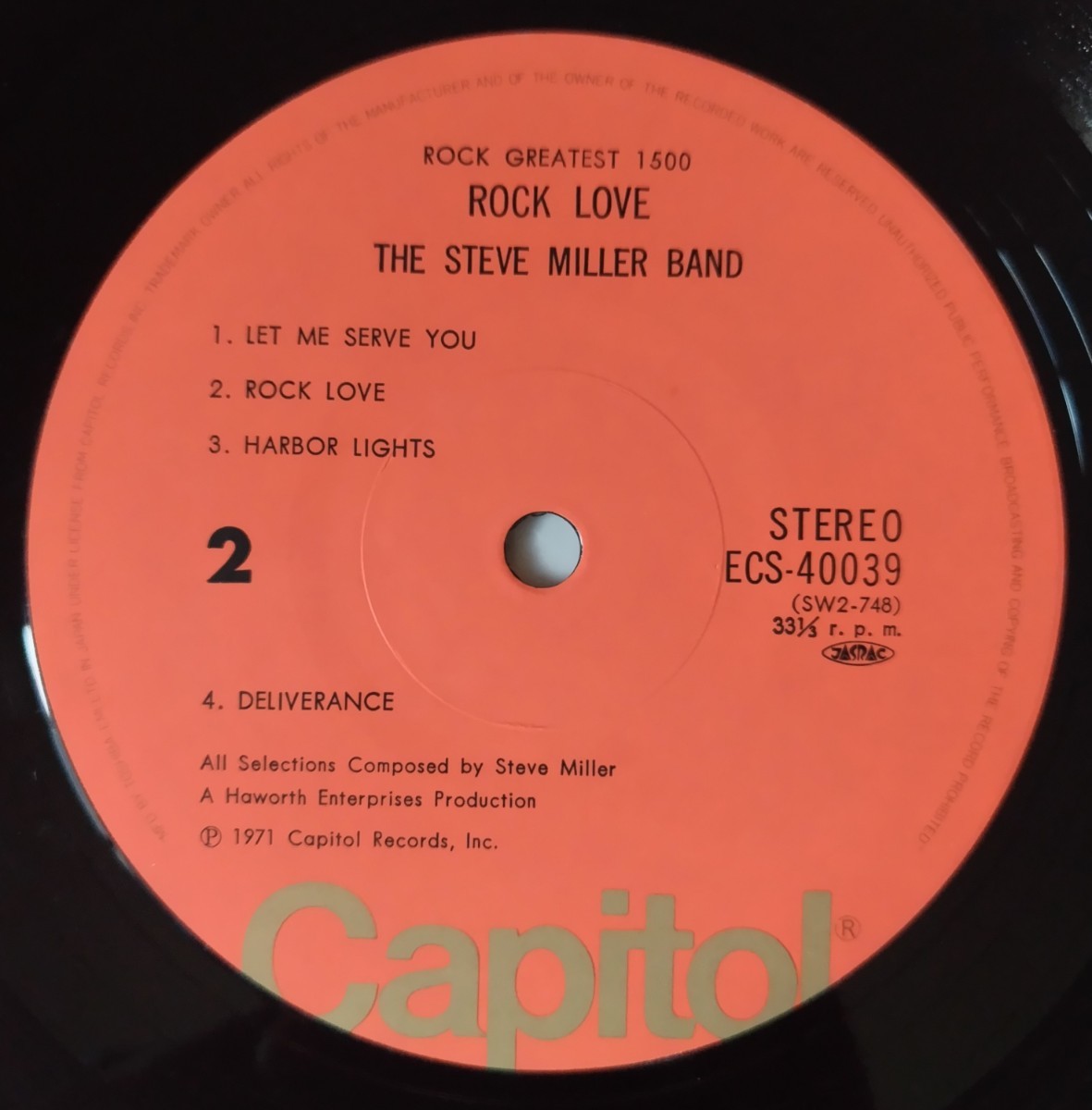 Steve Miller Band Rock Love/1978年Rock Greatest 1500シリーズCapitol Records ECS-40039_画像4