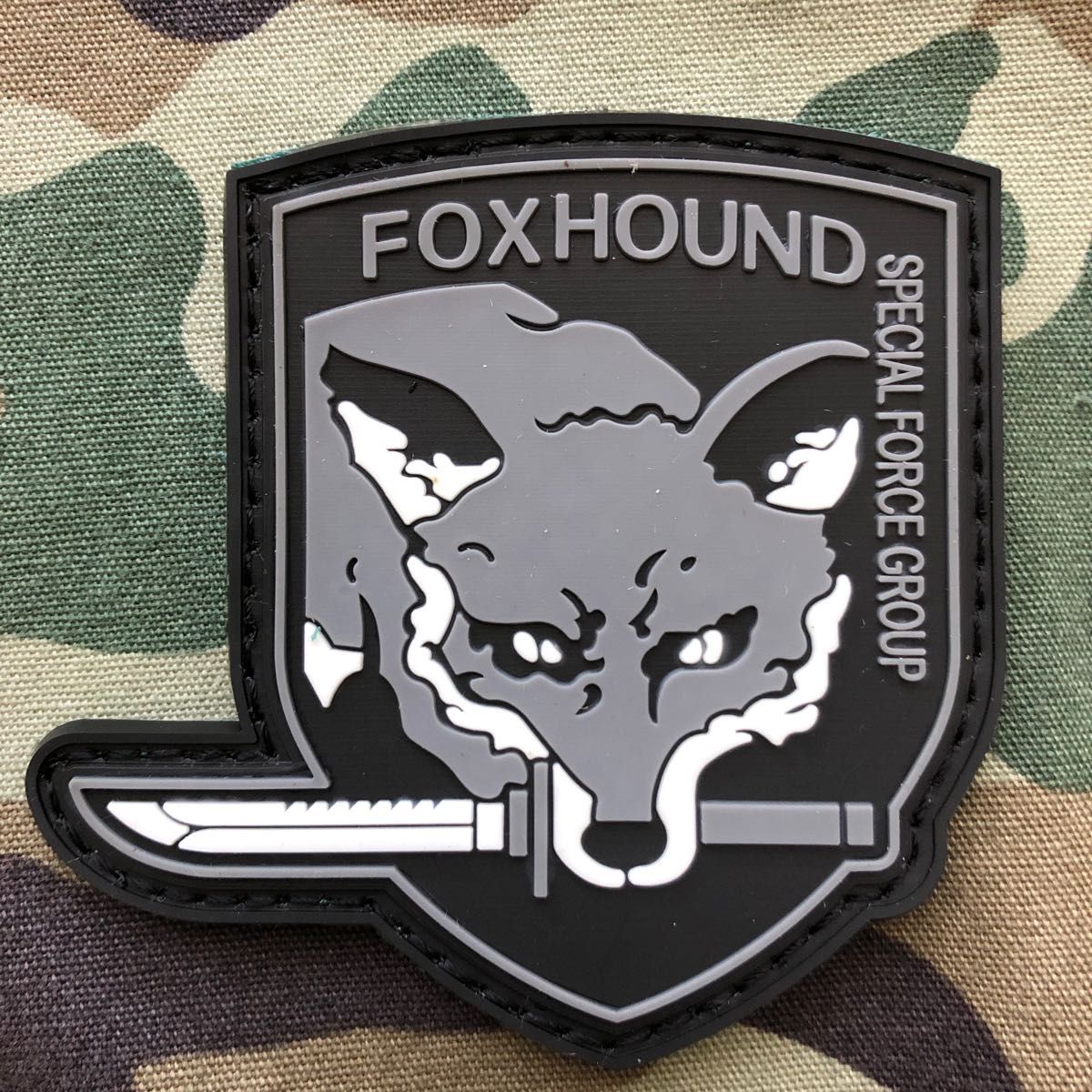 MGS FOX HOUND  PVCラバー ミリタリー パッチ ワッペン Bセット 2枚 サバゲー リメイク