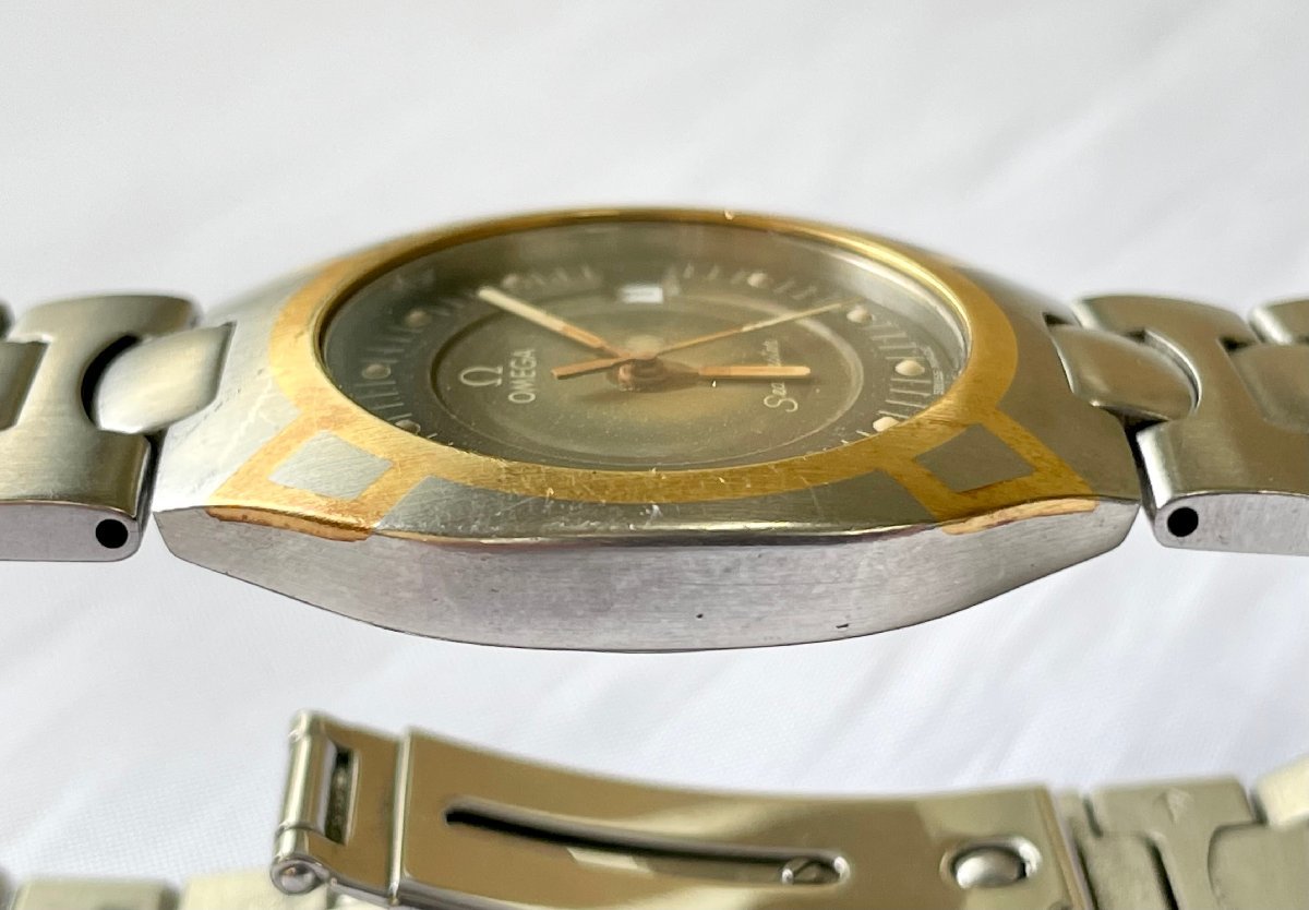 1円スタート☆【OMEGA Seamaster】オメガ シーマスター ポラリス クォーツ ヴィンテージ 質屋ユニオン ジャンク品_画像4