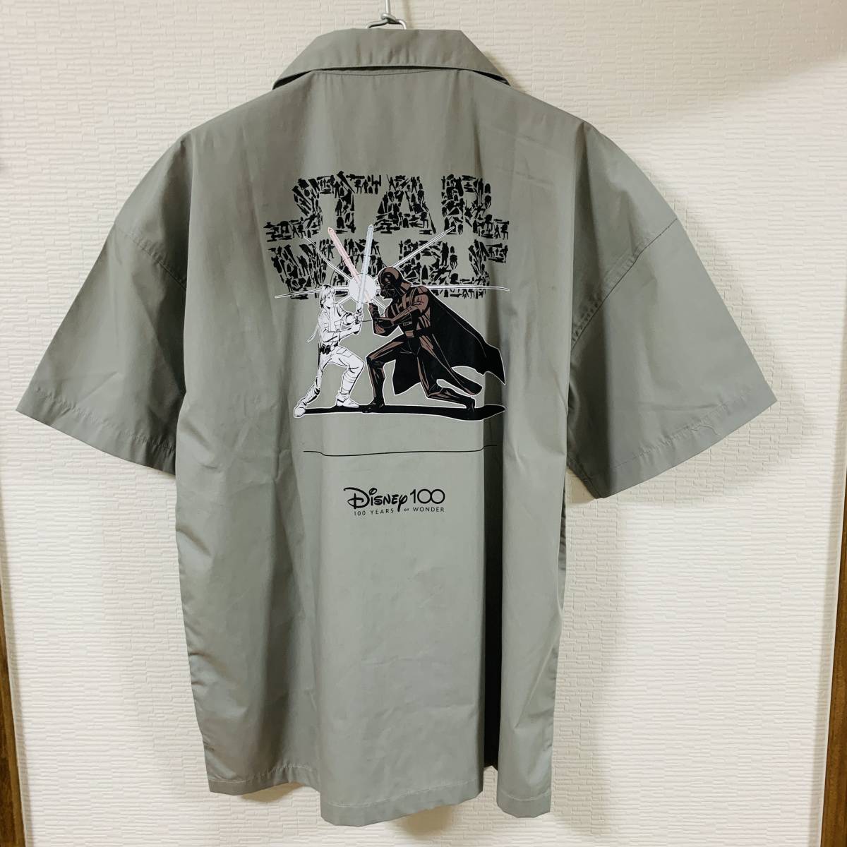 STAR WARS (スター・ウォーズ) - Lサイズ 半袖 オープンカラーシャツ 開襟シャツ ディズニー100周年コラボ DISNEY (タグ付き未着用品)_画像1