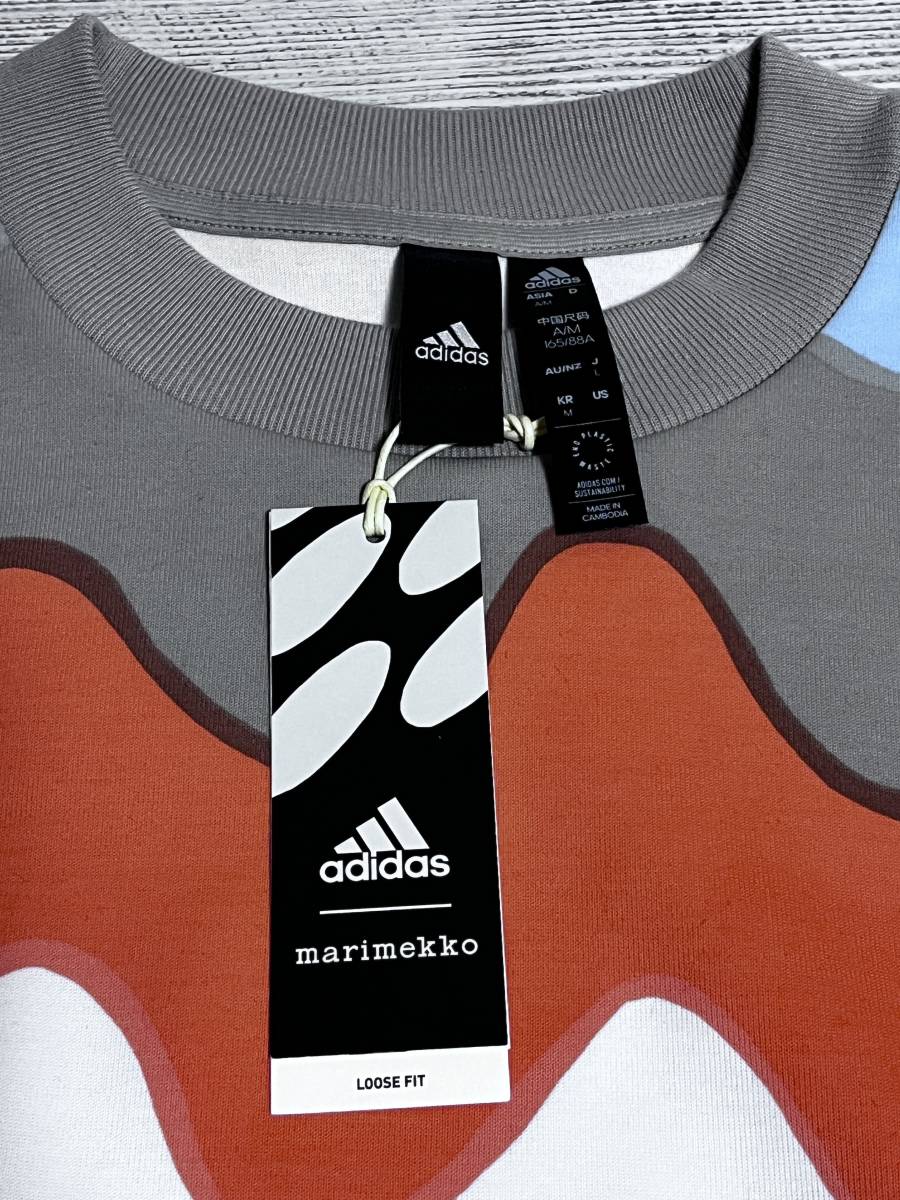 adidas( Adidas ) × Maremekko( Marimekko ) сотрудничество Future Icon s Lee полоса s тренировочный L размер белый ( с биркой неношеный )