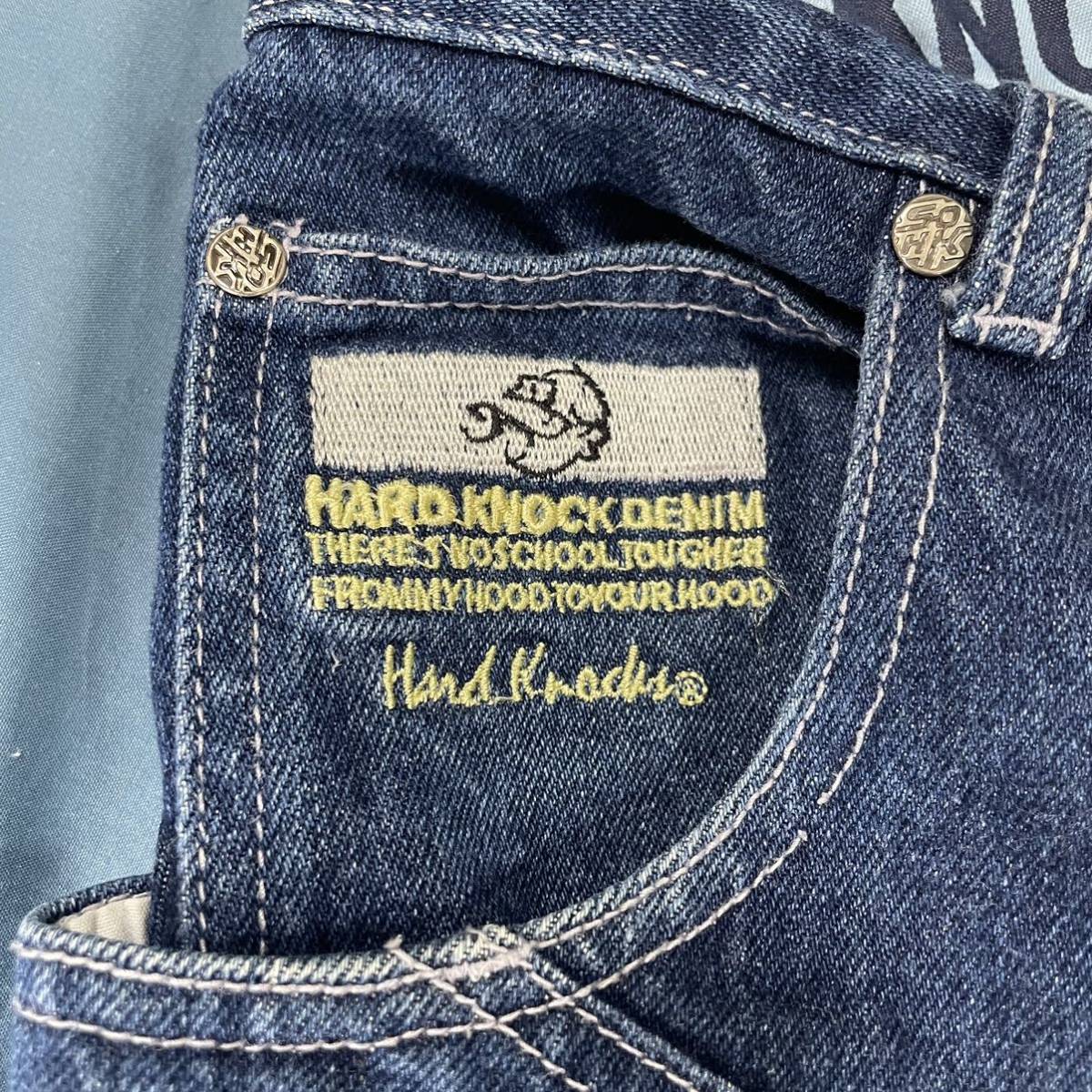 【超希少品・ヴィンテージ】SOHK School of hard knocks スクールオブハードノックス　ワイド デニム　バギーパンツ　刺繍　34  ショック