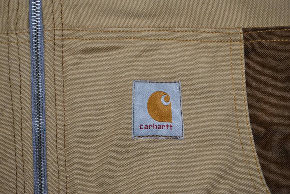 在庫処分【carhartt】カーハート 1点物リメイク 中綿ダックジャケット14 マルチカラー リメイク リビルド ML 良品_画像5