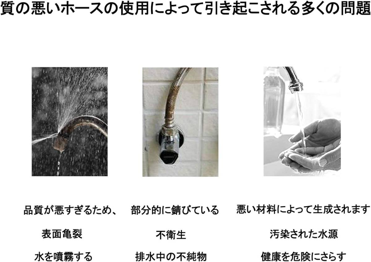 20CM フレキパイプ水道用 水道管延長 取り付けホース ナットが厚くなった 接続用20CM-200CMフレキホース ステンレス鋼_画像2