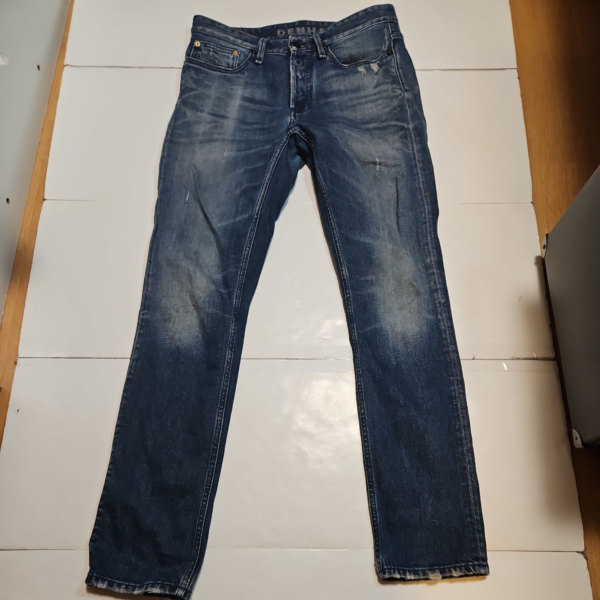 DENHAM RAZOR GRWF SLIM FIT CANDIANI DENIM GOLDEN RIVET RIMINI デンハム レイザー スリムフィットデニム カンディアーニデニム W31L32_画像5