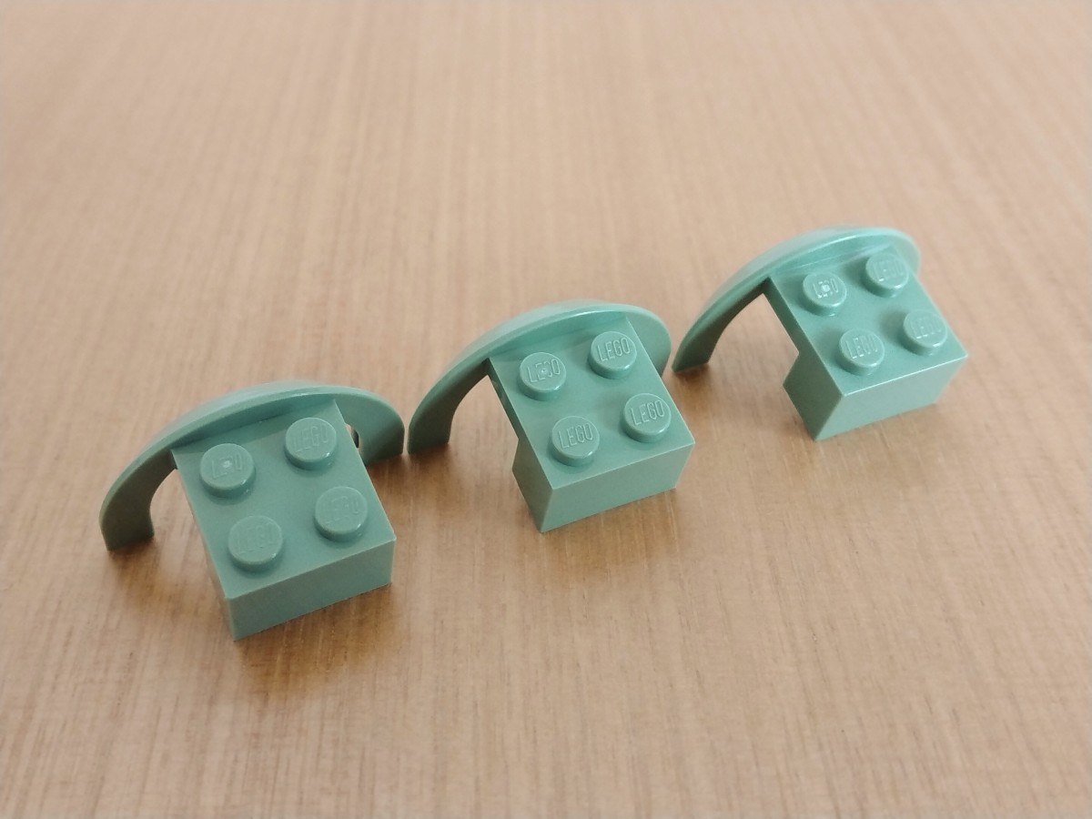 レゴ　車用マッドガード　3個　サンドグリーン色　パーツ　部品取り用　LEGO　乗り物_画像4