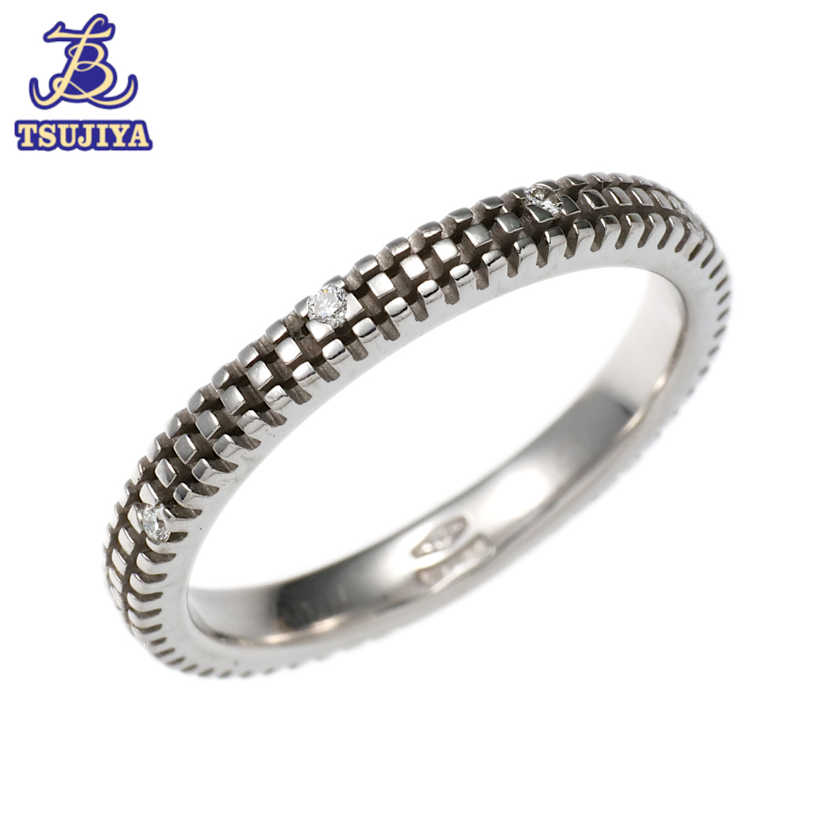 早割 旅行 DAMIANI ダミアーニ メトロポリタンドーム リング 8Pダイヤ 750WG 9.5号 2.5g イタリア製 中古AB【辻屋質店J2002】 指輪