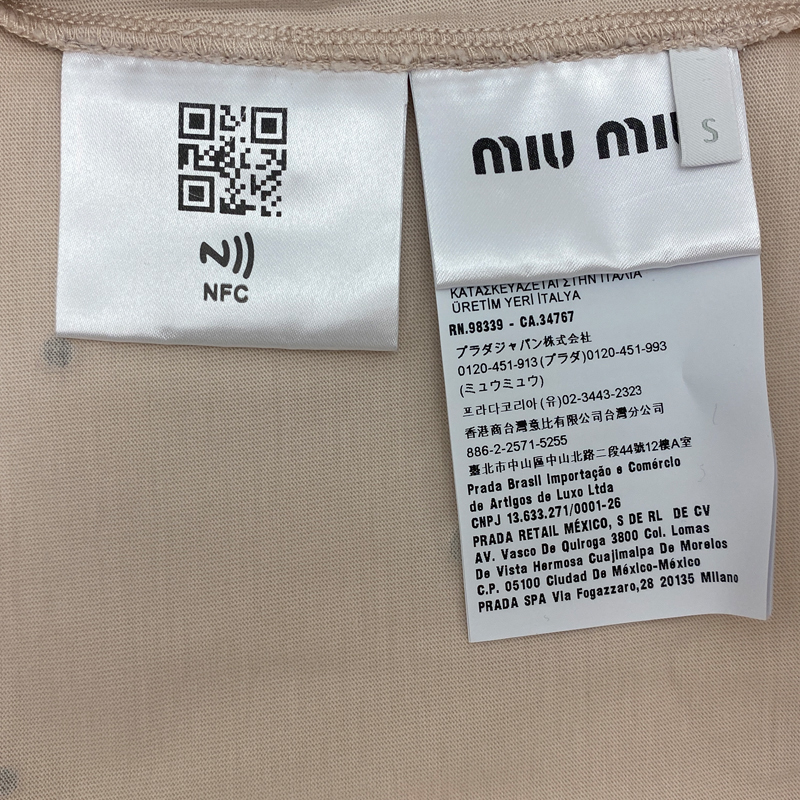 miu miu ミュミュウ　半袖Tシャツ　スパンコール　miumiu league　ピンク　メンズ　オーバーサイズ　#S　中古A【辻屋質店A2270】_画像6