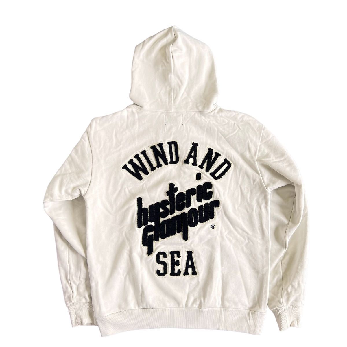 HYSTERIC GLAMOUR X WIND AND SEA VARSITY HOODIE / WHITE