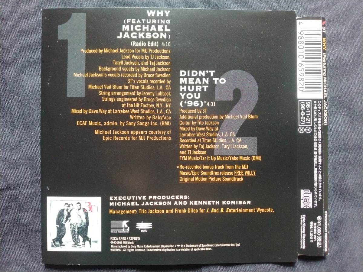 CD 3T ho wai Michael * Jackson ESCA-6598 3T WHY featuring MICHAEL JACKSON образец запись SAMPLE