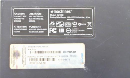 emachines イーマシーンズ EL1352-F22C/T 高速 WindowsXP SP3 CPU:AMD AthlonⅡ X2 3.1GHz RAM:1GB HDD:80GB DVD-RW Office2007 本体のみ_画像5