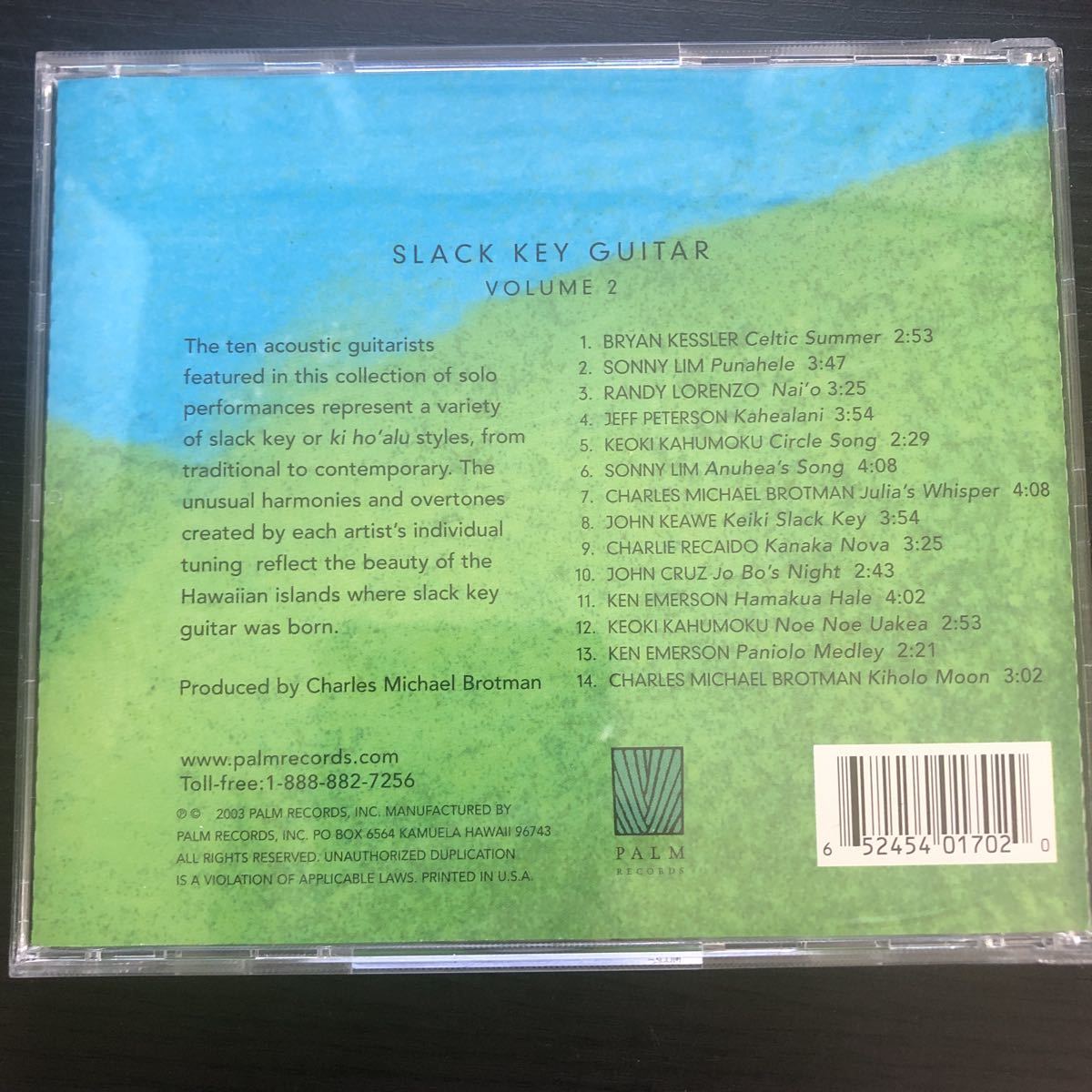CD／スラッキーギターVOL.2／輸入盤／SLACK KEY GUITAR／ハワイアン_画像2