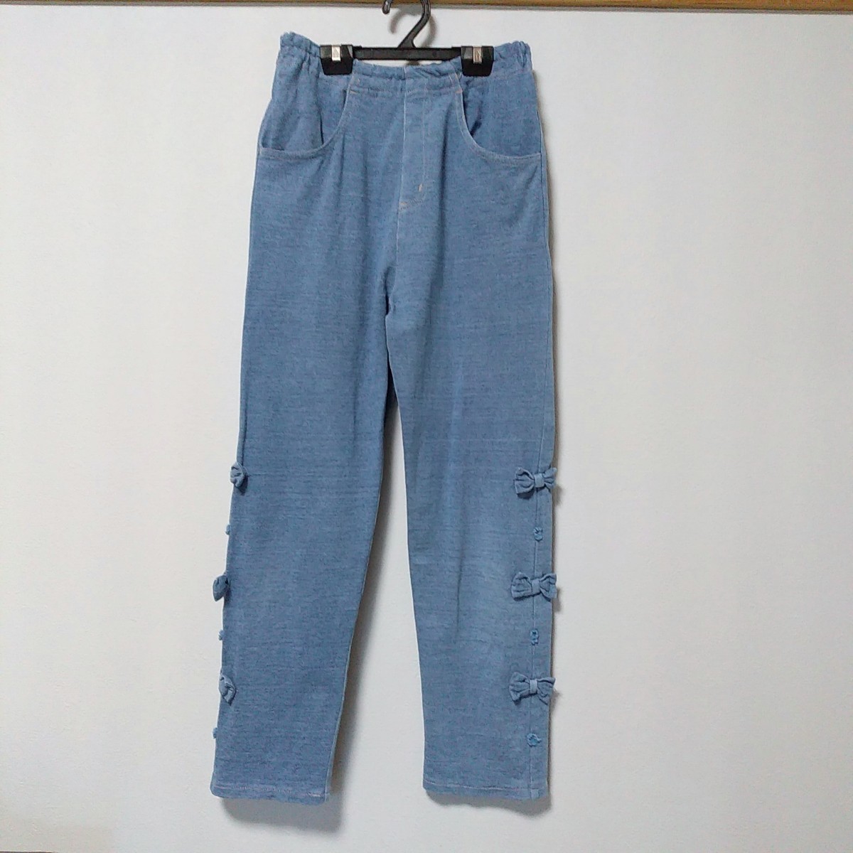 souris(スーリー)裾 リボン パンツ 140 カタログ掲載品 水色_画像1