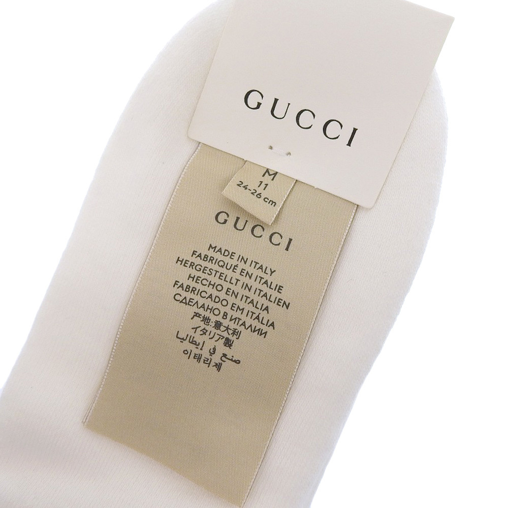 【本物保証】 箱付 新品同様 グッチ GUCCI シェリーラインロゴ インターロッキングG 靴下 ホワイト M 604038 4GA25 9200 メンズ_画像6