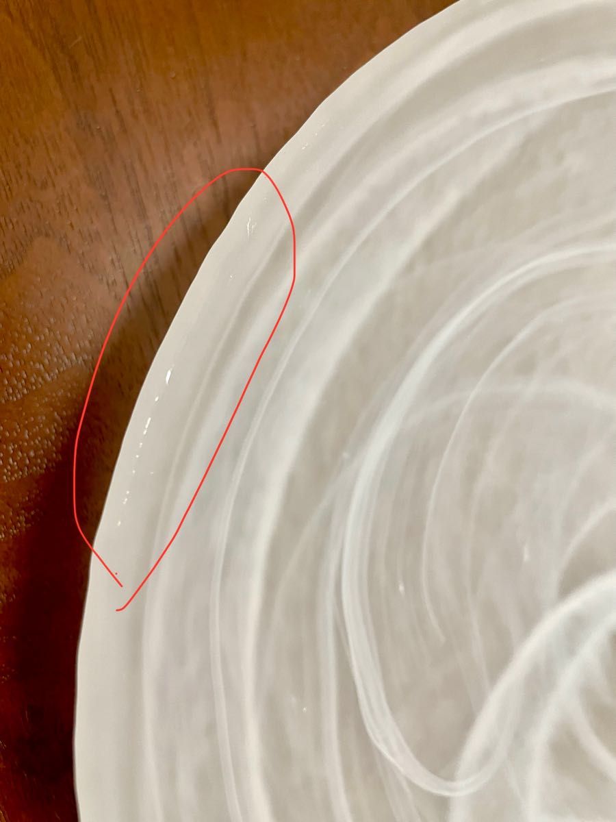 新品未使用品　ガラス　マーブル　丸皿　深皿　セット　透明　刺身皿　サラダ皿