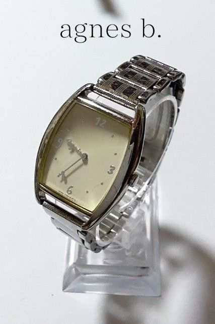 【agnes b.】アニエスベー 腕時計 ベージュ メタル V700-5100