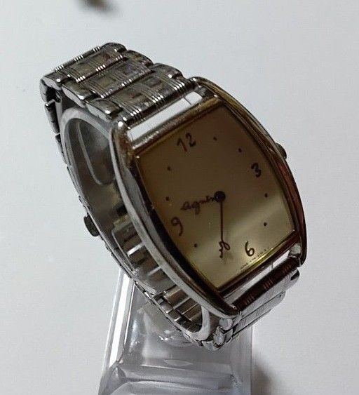 【agnes b.】アニエスベー 腕時計 ベージュ メタル V700-5100