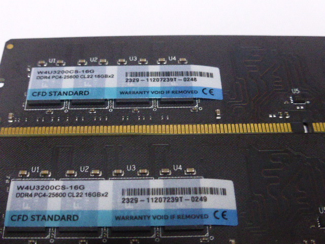 メモリ デスクトップパソコン用 CFD DDR4-3200 PC4-25600 16GBx2枚 合計32GB 起動確認済みです W4U3200CS-16G _画像2
