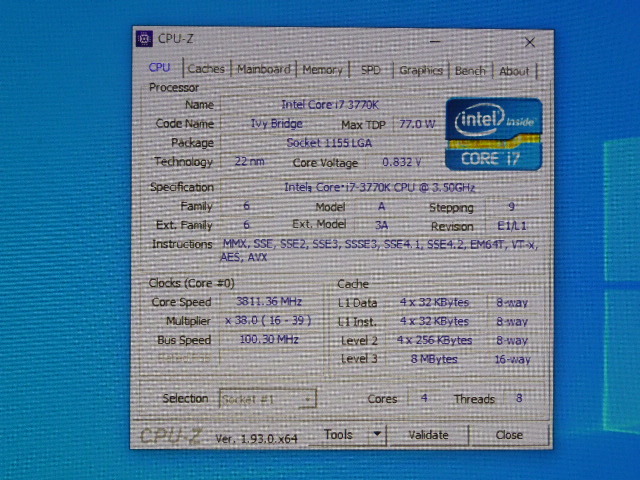 INTEL CPU Core i7 3770K 4コア8スレッド 3.50GHZ SR0PL CPUのみ 起動確認済みです⑤_画像3