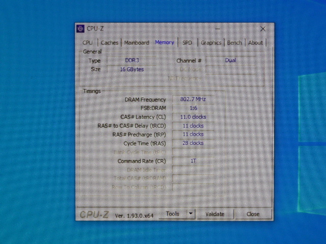メモリ デスクトップパソコン用 ADATA 低電圧 1.35V DDR3L-1600 PC3L-12800 8GBx2枚 合計16GB 起動確認済みです_画像5