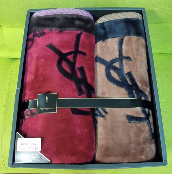 休日限定 イヴ・サンローラン(YSL)☆シングル 毛布 2枚セット ニュー