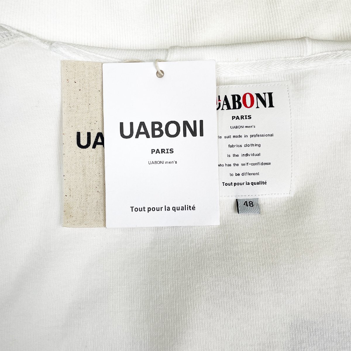 最高級EU製＆定価4万◆UABONI*Paris*パーカー*ユアボニ*パリ発◆上質 通気 個性 千鳥格子 トレーナー 普段着 定番 大きめ XL/50サイズ_画像8