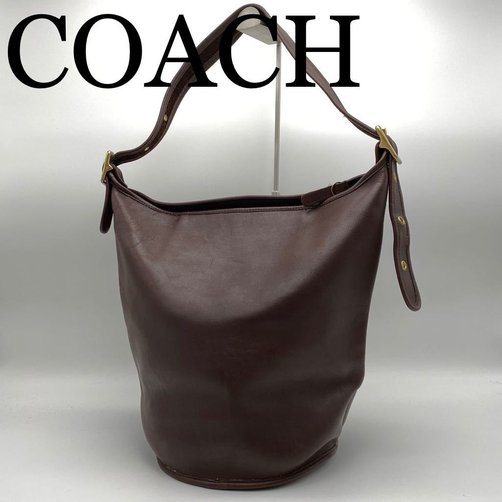 COACH オールドコーチ ワンショルダーバッグ バケツ型 レザー ブラウン-