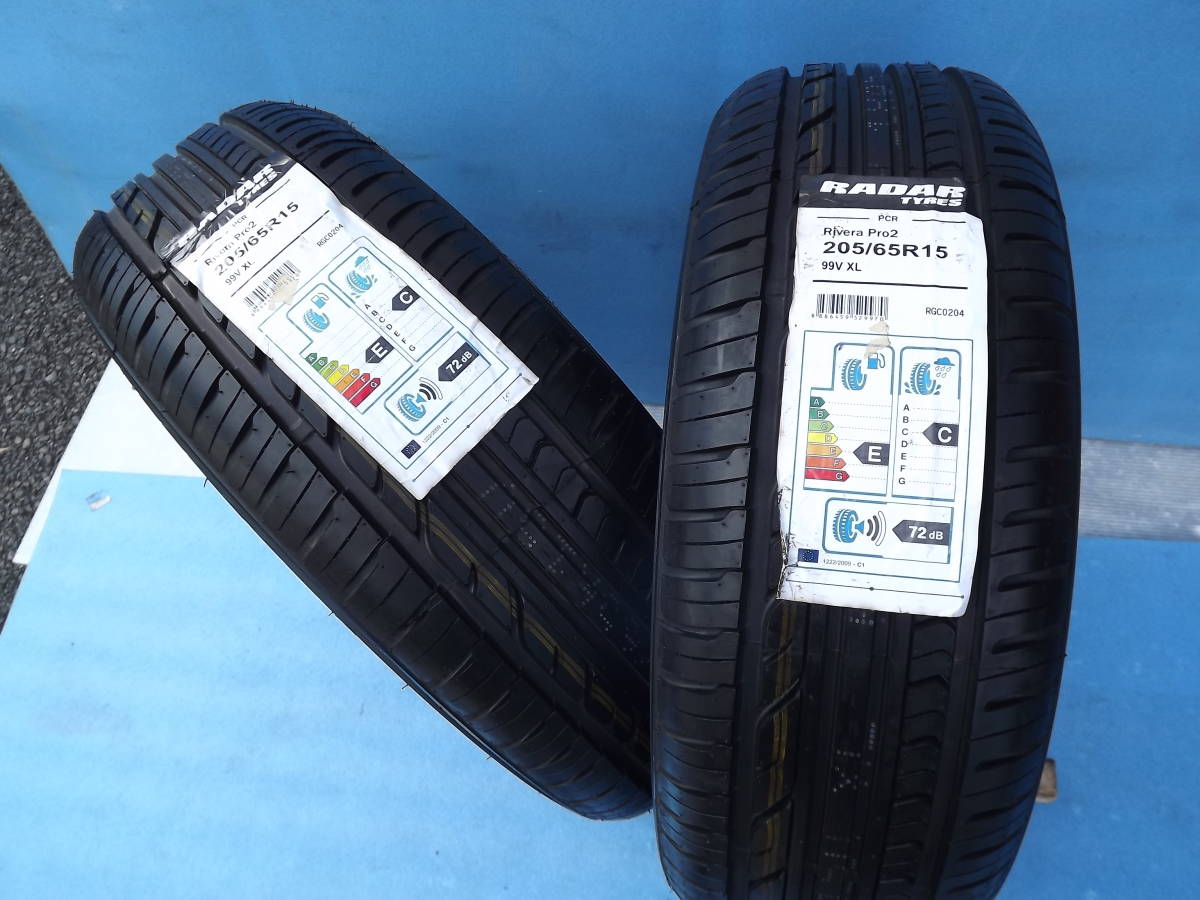 即決時 本州のみ 送料無料 新品 未使用 未走行 RADAR TIRES Rivera Pro2 205/65R15 99V XL 2020年製 2本 ラベル有 ショップ在庫品 保管良品_画像4