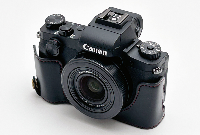 最安値で G1 PowerShot キャノン Canon X 使用少なめ ハーフレザー