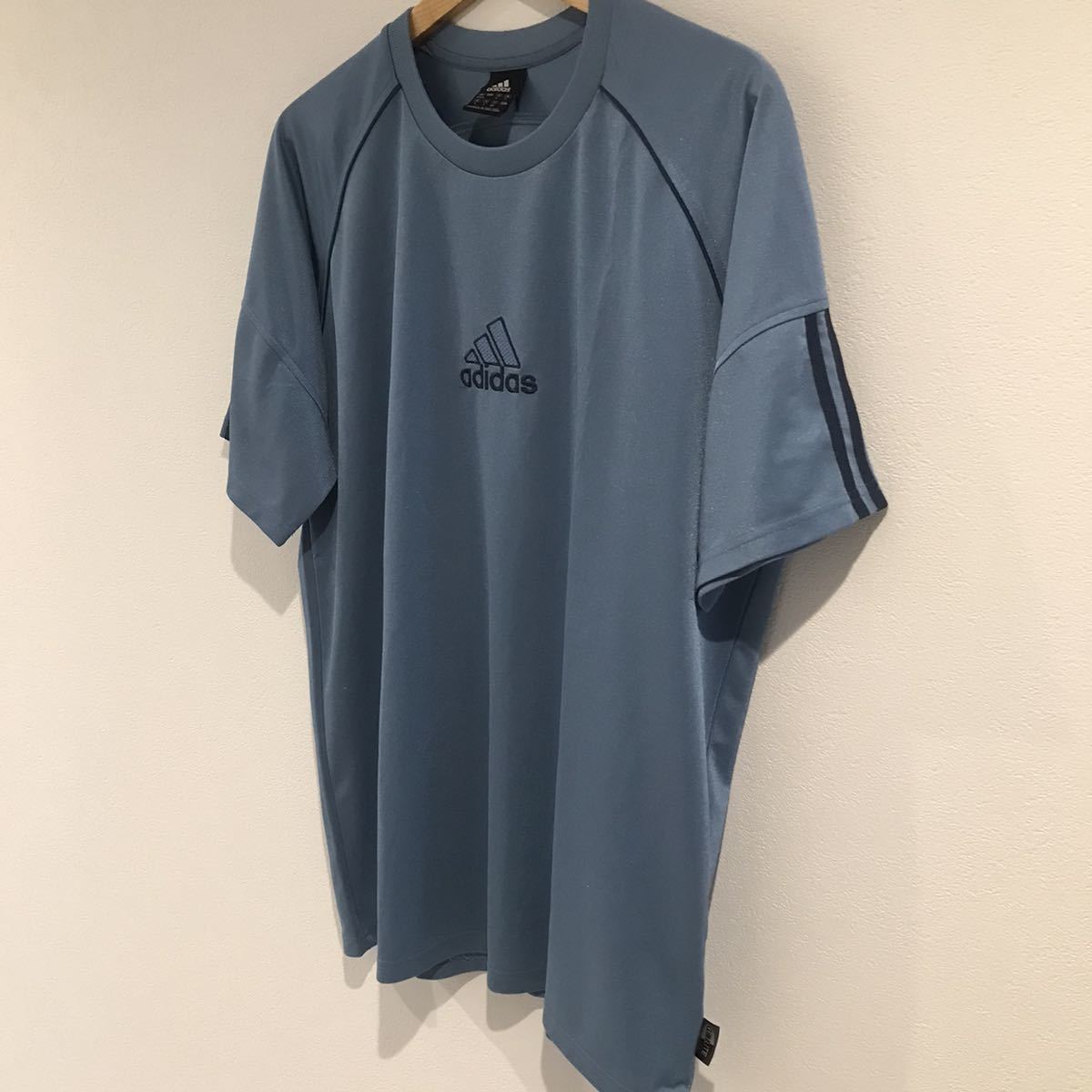 adidas アディダス CLIMALITE 半袖Tシャツ スポーツパフォーマンスロゴ 三角 グレー 速乾 サッカー スポーツ XO XXL 3L ポリエステルの画像2