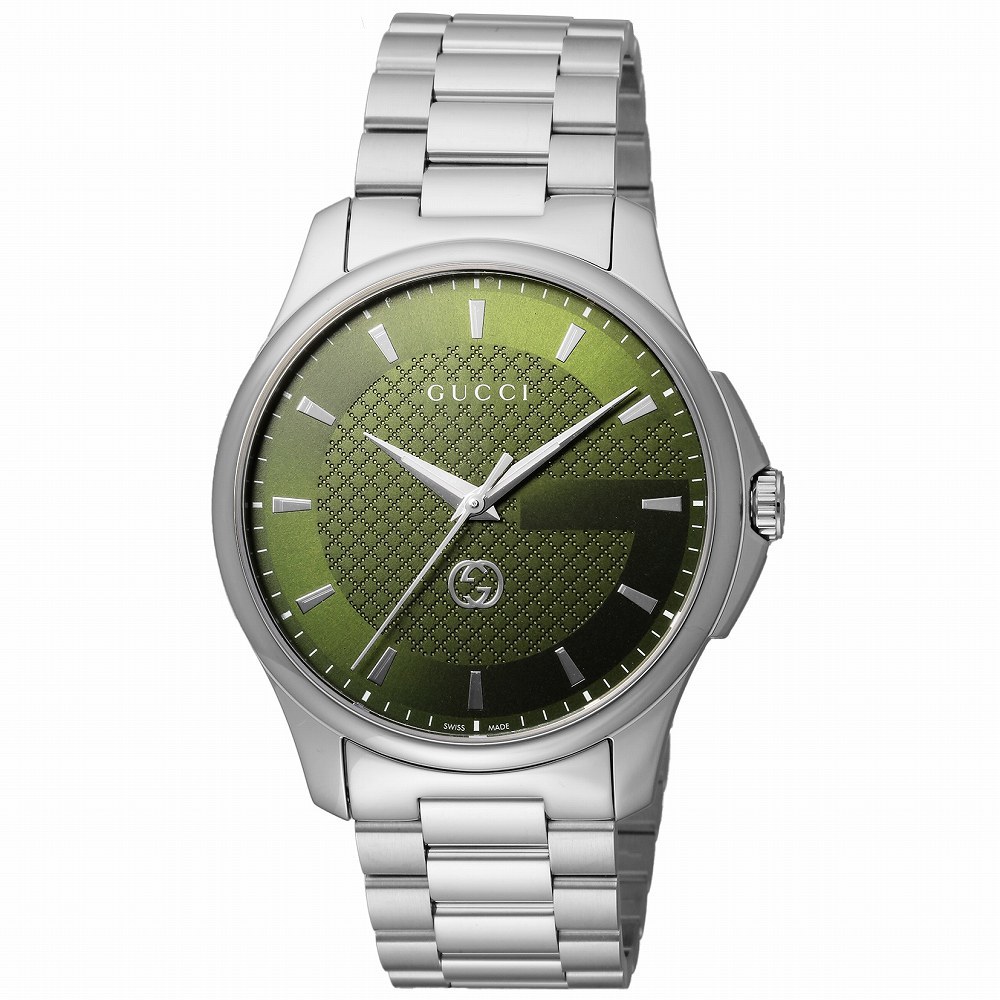 グッチ GUCCI 腕時計 YA126369 メンズ ジータイムレス G-TIMELESS クォーツ グリーン シルバー