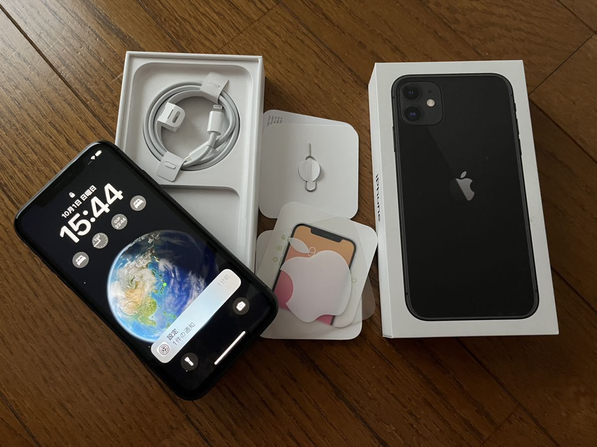 同梱不可】 美品iPhone11 64GB ブラック 完動品 SIMフリー パッテリー