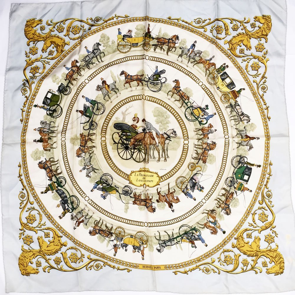 直送商品 エルメス スカーフ d'OCCiDENT/花柄/鳥 et d'ORiENT PiERRES