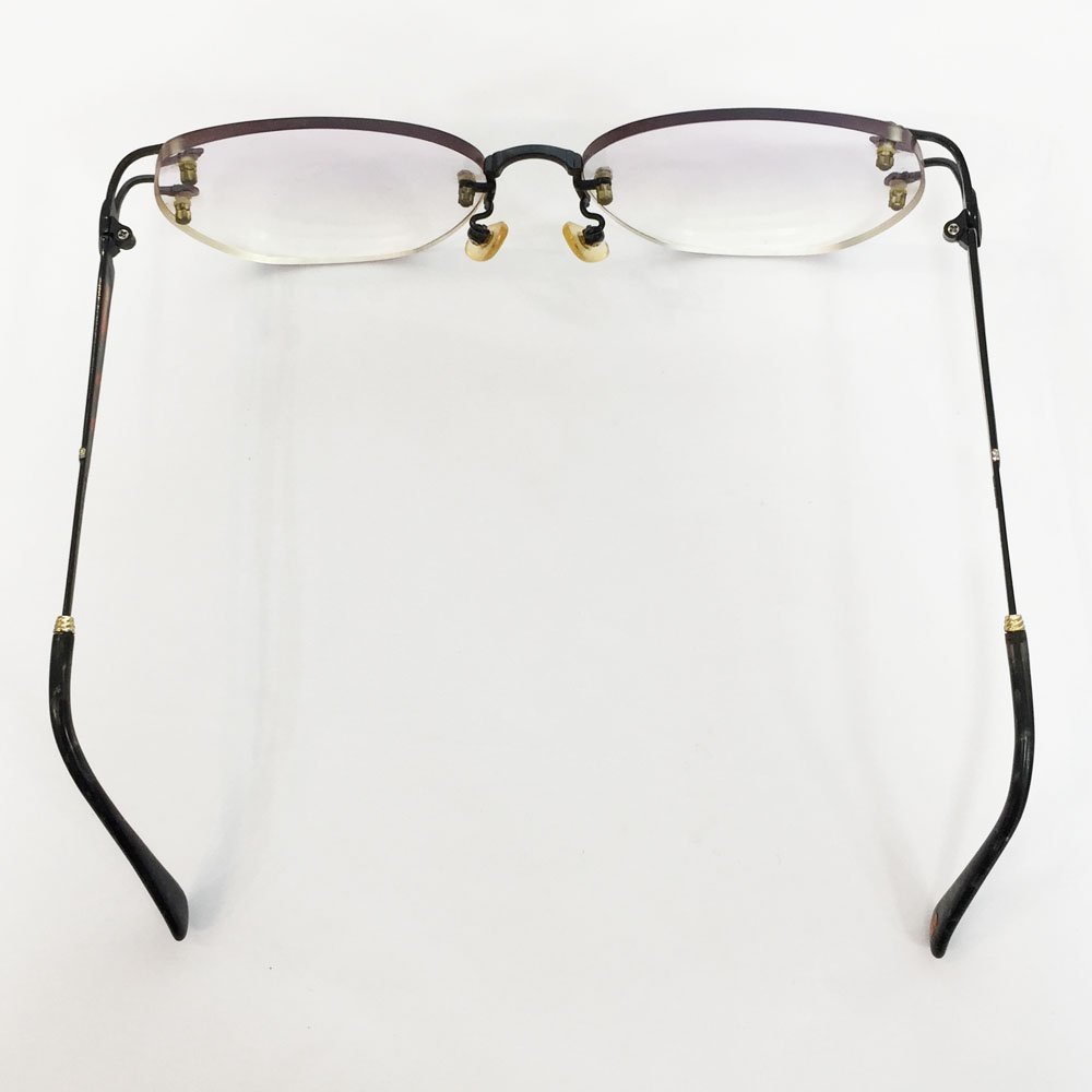 ●1970-1990年代 激レア Burberrys バーバリーズ ヴィンテージ 度入りレンズ付き 眼鏡 メンズ レディース F□16-133 ブラック 6CC/89455の画像7
