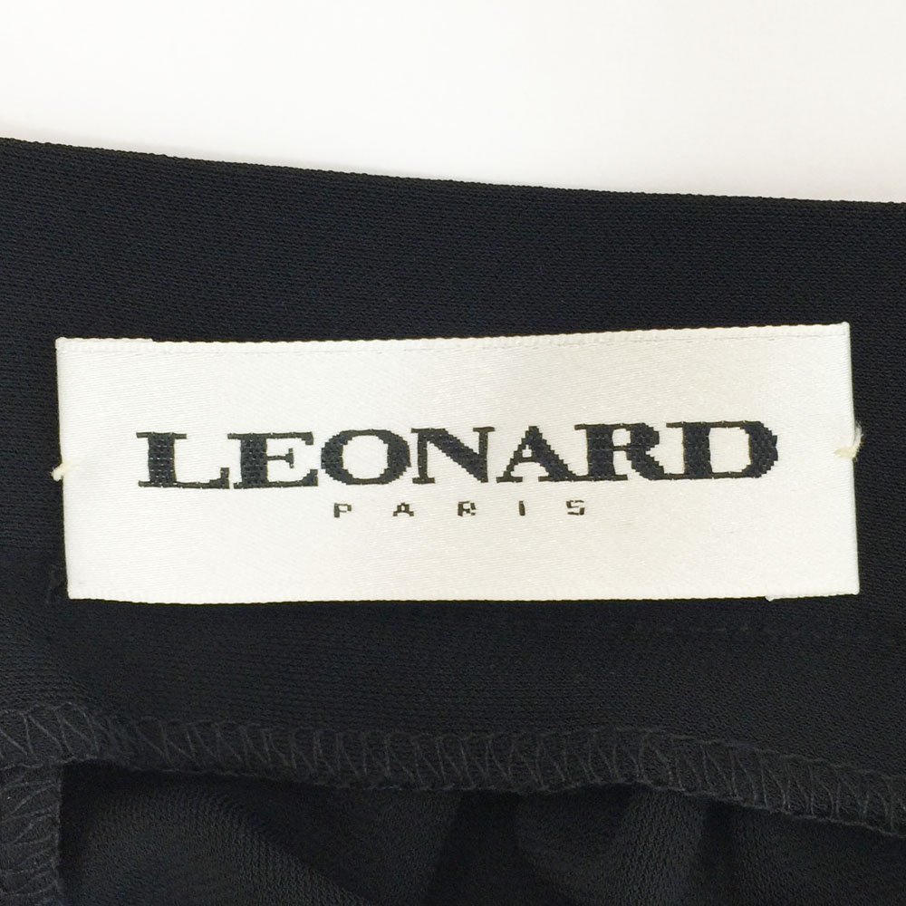 ★超美品 LEONARD paris レオナール パリ 最高級 スーパーロングタイトスカート レディース ブラック ボトムス ウエストゴム 1BC/89596_画像3