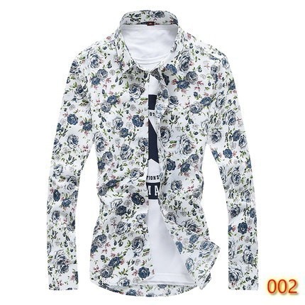 新品◆細身花柄シャツ　メンズ きれい目 アロハシャツ　8色DJ870_画像2